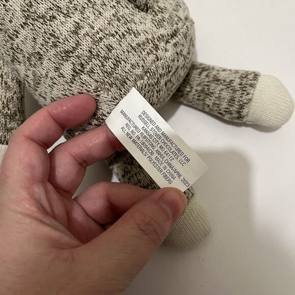 Russell Stover Gray Heathered Red Heart Paw Plush Dog 9" Stuffed Animal - Picture 8 of 9